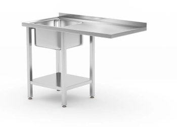 Table avec évier, étagère et emplacement pour lave-vaisselle ou réfrigérateur - à monter, côté gauche | HENDI 237519