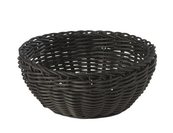 Panier à pain en polypropylène, rond, noir, 20x20x8 cm | APS 50607