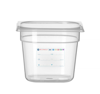 Bac GN 1/6 prof. 15 cm en polypropylène HACCP | HENDI 880463