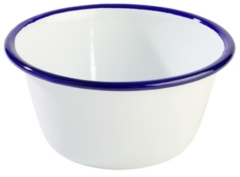 Bol ENAMELWARE, émaillé, blanc avec finition bleue, 13x6 cm, 500 ml | APS 40638
