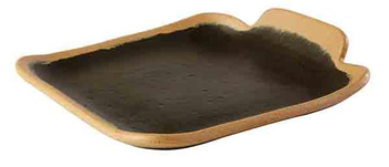 Assiette CROCKER, en mélamine, noir - brun, 14x13x2,5 cm | APS 84568