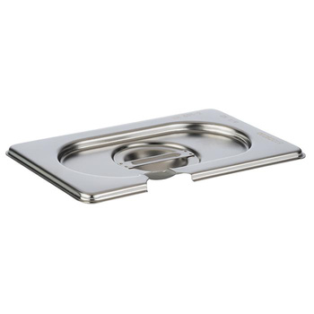 Couvercle en acier pour GN 1/6 avec découpe pour cuillère | APS 81692