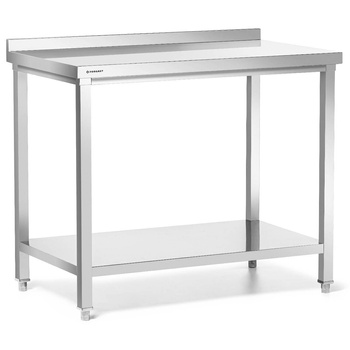 Table adossée avec étagère 60x60x85 cm à assembler | FORGAST FG15330