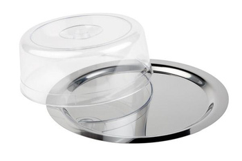 Plateau rond FINESSE, en acier inoxydable avec couvercle en polystyrène, 38x12 cm | APS 13382