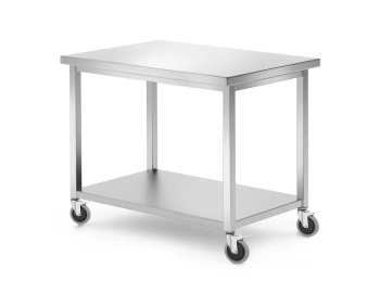 Table roulante avec étagère, 100x70x85 cm | HENDI 815786