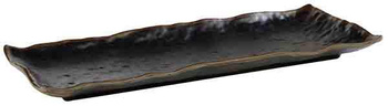 Plateau MARONE, en mélamine, noir - brun, 39x16x3 cm | APS 84118