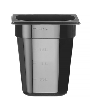 Récipient GN 1/6 prof. 20 cm en polycarbonate noir | HENDI 862704