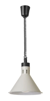 Lampe chauffante suspendue pour plats, conique, beige, 230V/250W | HENDI 273777