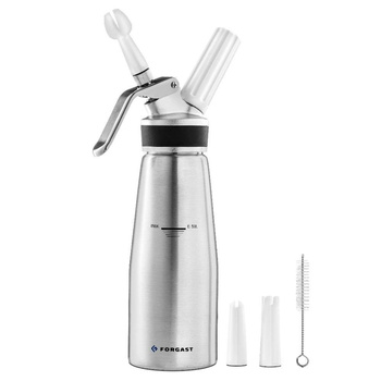Siphon à crème fouettée en aluminium capacité 0,5 l | FORGAST FG11282