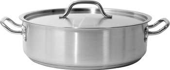 Casserole basse en acier inoxydable - cap. 11,2 l avec couvercle | YATO YG-00055