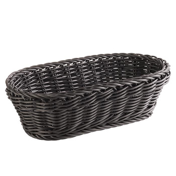 Panier à pain en polypropylène, rectangulaire, noir, 16x28x8 cm | APS-50807
