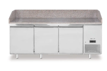 Table réfrigéré 3-portes pour pizza, 375 l, statique, 201x80x87.5 cm | ARKTIC 220252