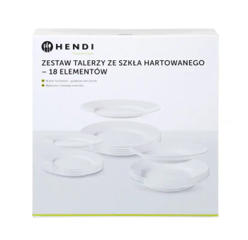 Ensemble d'assiettes Opal, 18 pcs | HENDI 795224