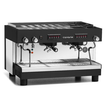 Machine à café à levier 2 groupes, noire, 10,5 l, 4,5 kW, 230 V | CANARIO CAFE CC035