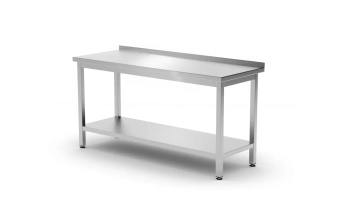 Table de travail adossée avec étagère, 120x60x85 cm | HENDI 817285