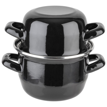 Marmite de service pour moules, émaillée, 13,5 x 13 cm, 750 ml | APS 623