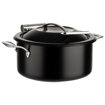 Ensemble avec casserole pour chauffe-plats à induction, couleur noire, 4 l | APS 12338