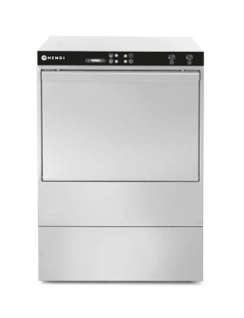 Lave-vaisselle professionnel pour vaisselle, avec doseur de produit de lavage et pompe de vidange, paniers 50x50 cm, 230 V | HENDI 230251