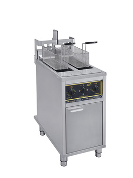 Friteuse électrique, automatique, à 2 cuves sur socle, 2x10 l, 12 kW, 400 V | ROLLER GRILL OFSL 20