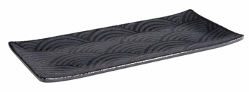 Plateau DARK WAVE, en mélamine, noir, 23x10,5x1,5 cm | APS 84905