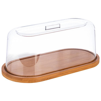 Plateau en bambou avec couvercle en SAN, 28x14x11.5 cm | APS 826