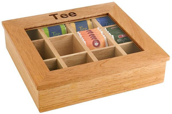 Boîte à thé, bois, brun clair, 31x28x9 cm | APS 11775