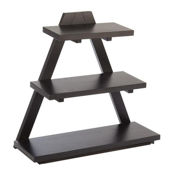 Présentoir buffet TRIANGLE en bois, couleur wengé, 53x21x55 cm | APS 14966