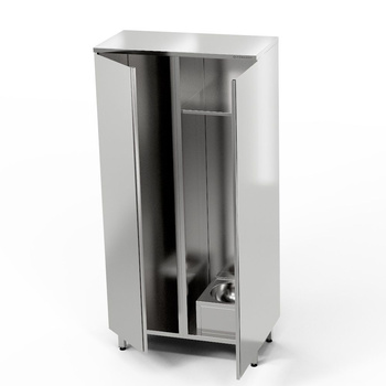 Armoire de rangement inox à deux compartiments avec lavabo 100x50x200 cm | FORGAST