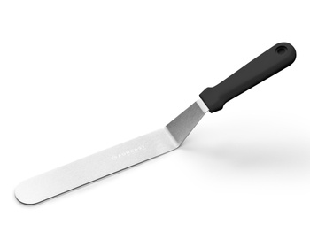 Spatule coudée pour gâteaux, acier inoxydable, 20x4 cm | FORGAST FG11208
