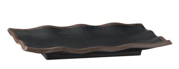 Plateau MARONE, en mélamine, noir - brun, 22,5x15x3 cm | APS 84104