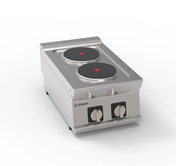 Cuisinière professionnelle électrique 2 plaques réglables Ø 22 cm | TECNOINOX 716001