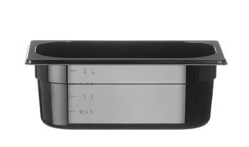 Récipient GN 1/4 prof. 10 cm en polycarbonate noir | HENDI 862629