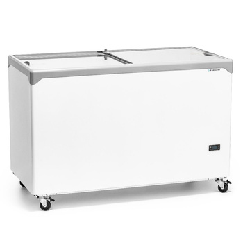 Congélateur bahut avec couvercle plat vitré cap. 394 L | FORGAST FG08500