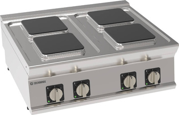 Cuisinière de restauration électrique posable 4 plaques carrées 22x22 cm | TECNOINOX 716006