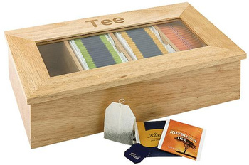 Boîte à thé, bois, brun clair, 33,5x20x9 cm | APS 11575