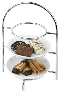 Présentoir de service pour 3 assiettes, acier inoxydable, 18,5x15,5x26 cm | APS 33215