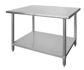 Table de travail centrale avec étagère, à visser, 100x60x85 cm | HENDI 812440