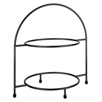 Présentoir de service pour 2 assiettes INDUSTRIAL, acier inoxydable, 29x19,5x30 cm | APS 33208