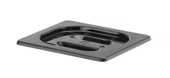 Couvercle GN 1/6 en polycarbonate noir | HENDI 862957