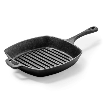 Poêle carrée en fonte pour griller 24x24 cm | FORGAST FG02305