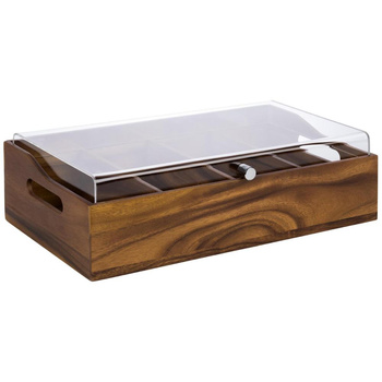 Boîte à couverts ACACIA avec couvercle, brun 51x28x13 cm | APS 11949