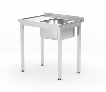 Table avec évier 1 bac et étagère | HENDI 811863