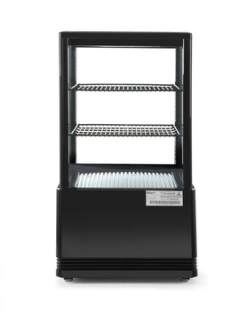 Vitrine réfrigérée 58 l, noire, LED, dégivrage automatique | HENDI 233627