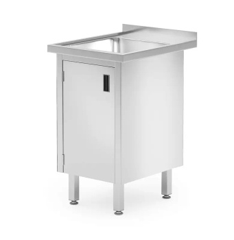 Table avec évier 1 bac et placard, 50x60x85 cm | HENDI 813492