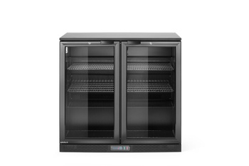 Réfrigérateur de bar pour boissons 158 l, noir, 2 portes, acier laqué, 4 étagères | ARKTIC 236895