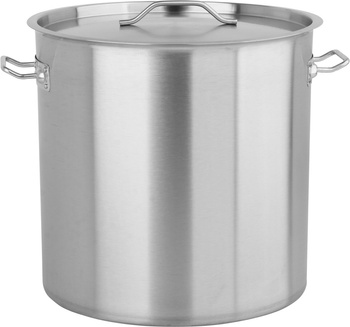 Casserole haute en acier inoxydable - cap. 43 l avec couvercle | YATO YG-00017