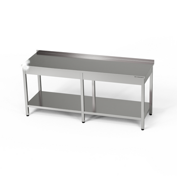 Table de travail en acier inoxydable avec étagère 180x60x85 cm | FORGAST