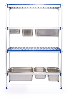 Étagère de stockage en aluminium pour bacs GN | HENDI 812266