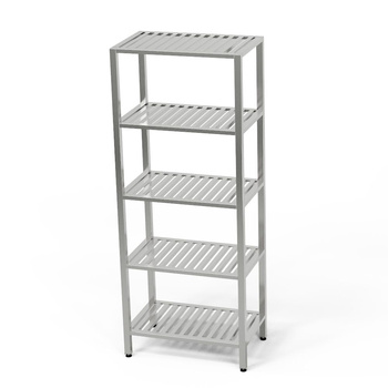 Étagère inox 5 niveaux en caillebotis 140x60x180 cm | FORGAST