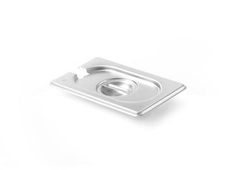 Couvercle en acier pour bac GN 1/9 KITCHEN LINE avec découpe pour louche | HENDI 806975